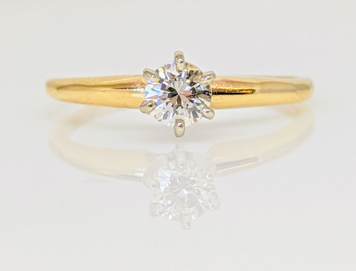 14K .24 CARAT TOTAL SI2 H DIAMOND ROUND SOLITAIRE ESTATE RING 1.4 GRAMS