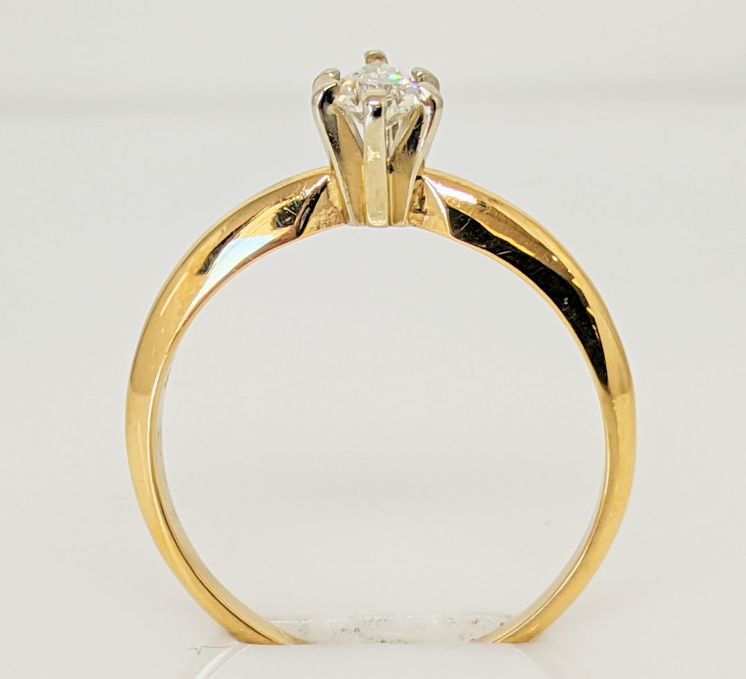 14K .22 CARAT TOTAL SI I DIAMOND PEAR SOLITAIRE ESTATE RING 1.7 GRAMS