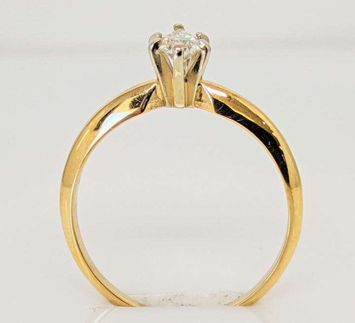 14K .22 CARAT TOTAL SI I DIAMOND PEAR SOLITAIRE ESTATE RING 1.7 GRAMS