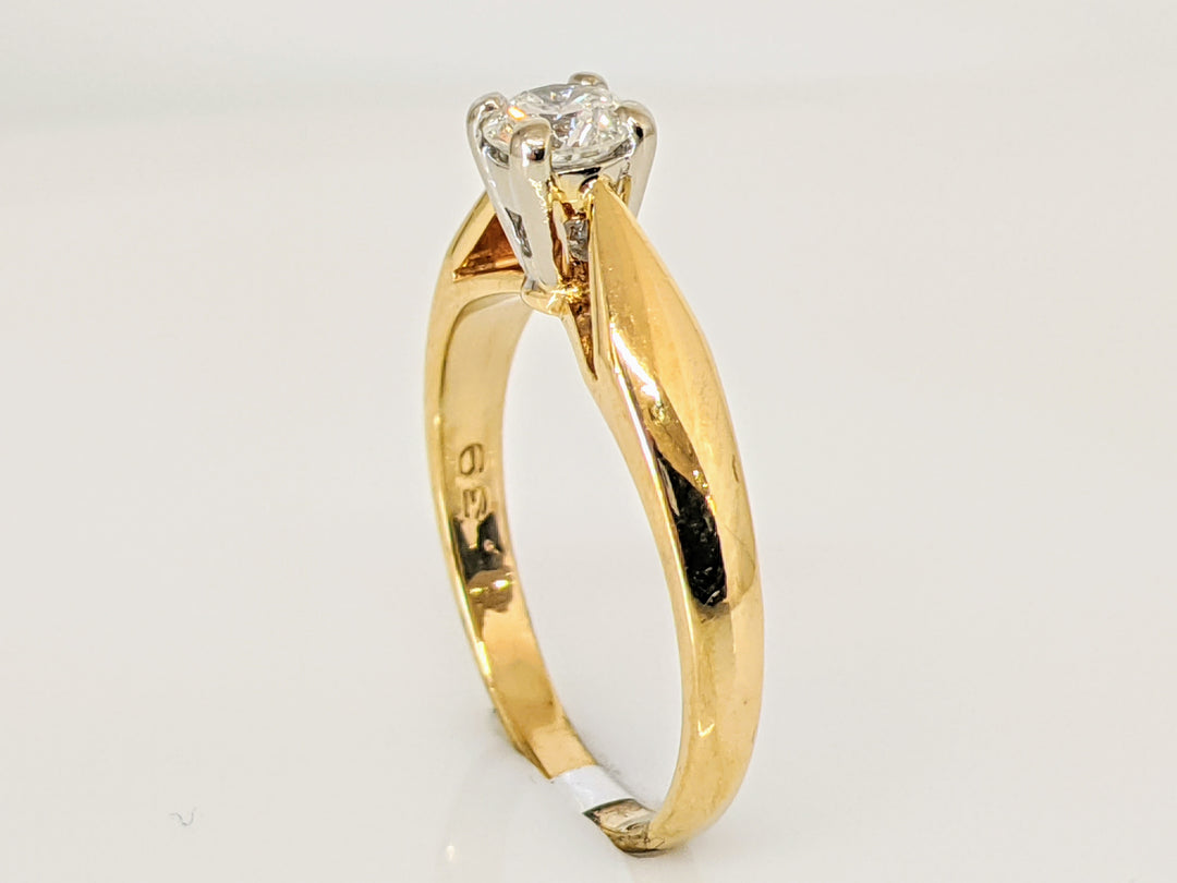 14K .38 CARAT TOTAL I1 H DIAMOND ROUND RAISED SHANK SOLITAIRE ESTATE RING 2.9 GRAMS