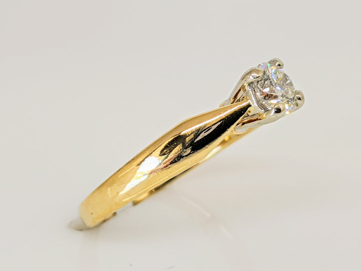 14K .38 CARAT TOTAL I1 H DIAMOND ROUND RAISED SHANK SOLITAIRE ESTATE RING 2.9 GRAMS