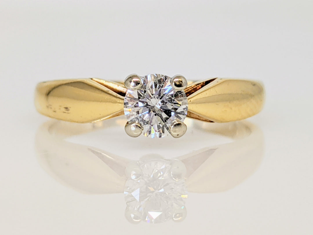 14K .38 CARAT TOTAL I1 H DIAMOND ROUND RAISED SHANK SOLITAIRE ESTATE RING 2.9 GRAMS