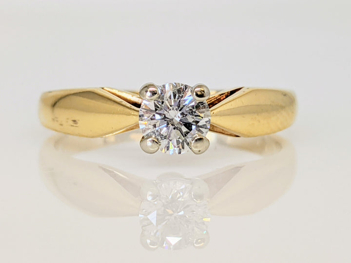 14K .38 CARAT TOTAL I1 H DIAMOND ROUND RAISED SHANK SOLITAIRE ESTATE RING 2.9 GRAMS