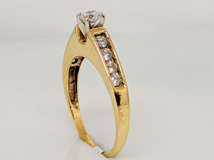 14K .50 CARAT TOTAL WEIGHT SI2 I DIAMOND ROUND (9) RAISED SHANK ESTATE RING