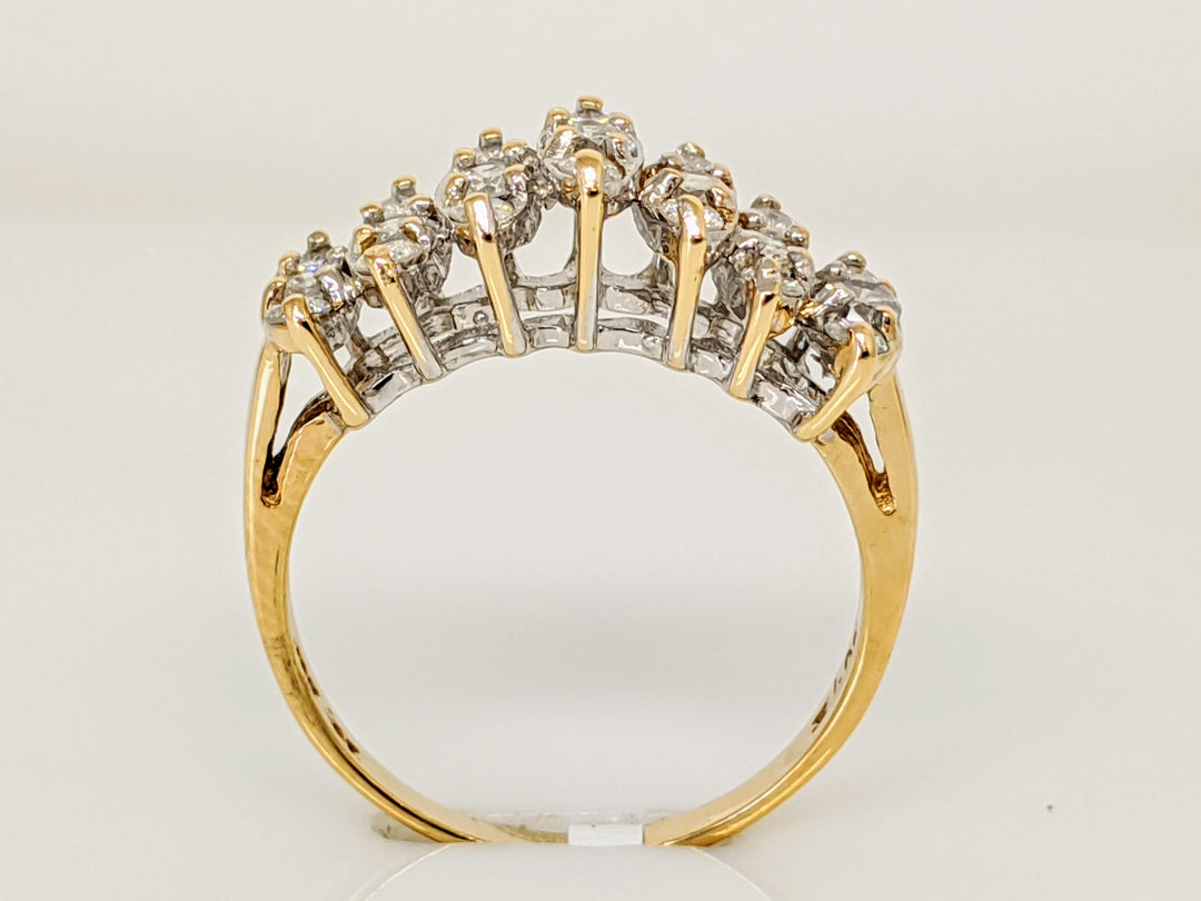 10K .93 CARAT TOTAL WEIGHT I1 J-K DIAMOND ROUND (21) CLUSTER ESTATE RING 3.2 GRAMS