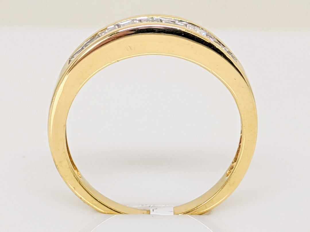 14K .63 CARAT TOTAL WEIGHT I1 G DIAMOND PRINCESS CUT (9) CHANNEL SET ESTATE BAND 3.1 GRAMS