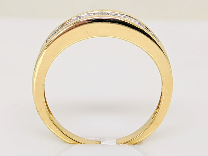 14K .63 CARAT TOTAL WEIGHT I1 G DIAMOND PRINCESS CUT (9) CHANNEL SET ESTATE BAND 3.1 GRAMS