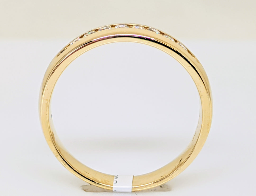 14K .24 CARAT TOTAL WEIGHT VS2 H DIAMOND ROUND (8) CHANNEL SET ESTATE BAND 4.3 GRAMS