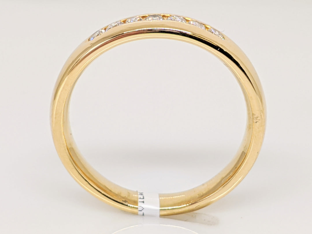 14K .20 CARAT TOTAL WEIGHT I1 H-I DIAMOND ROUND (7) CHANNEL SET ESTATE BAND 5.8 GRAMS