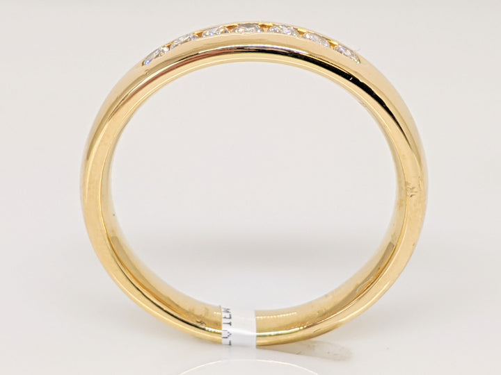 14K .20 CARAT TOTAL WEIGHT I1 H-I DIAMOND ROUND (7) CHANNEL SET ESTATE BAND 5.8 GRAMS