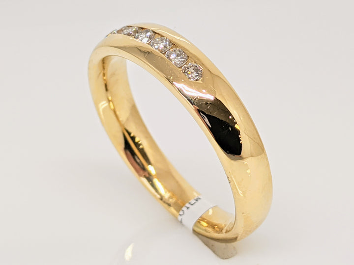 14K .20 CARAT TOTAL WEIGHT I1 H-I DIAMOND ROUND (7) CHANNEL SET ESTATE BAND 5.8 GRAMS