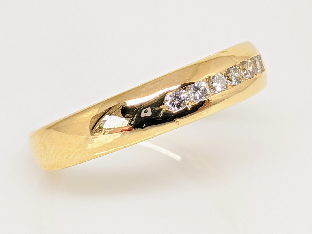 14K .20 CARAT TOTAL WEIGHT I1 H-I DIAMOND ROUND (7) CHANNEL SET ESTATE BAND 5.8 GRAMS
