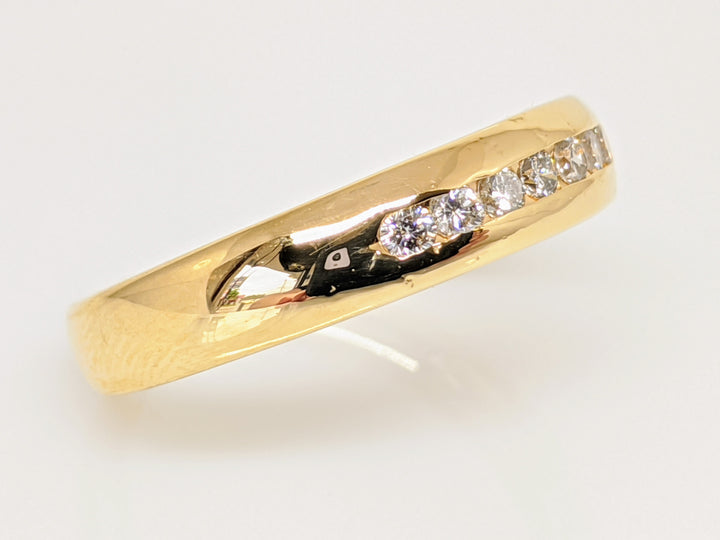 14K .20 CARAT TOTAL WEIGHT I1 H-I DIAMOND ROUND (7) CHANNEL SET ESTATE BAND 5.8 GRAMS