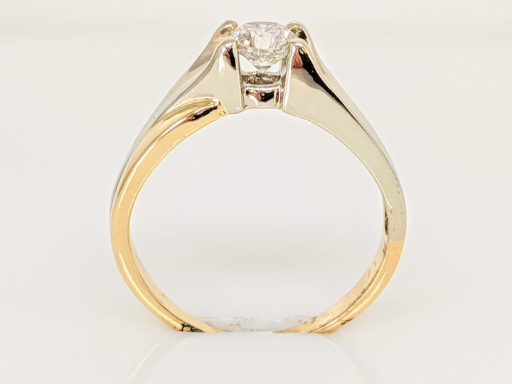 14K TWO-TONE .44 CARAT TOTAL I1 H DIAMOND ROUND ESTATE RING 3.5 GRAMS