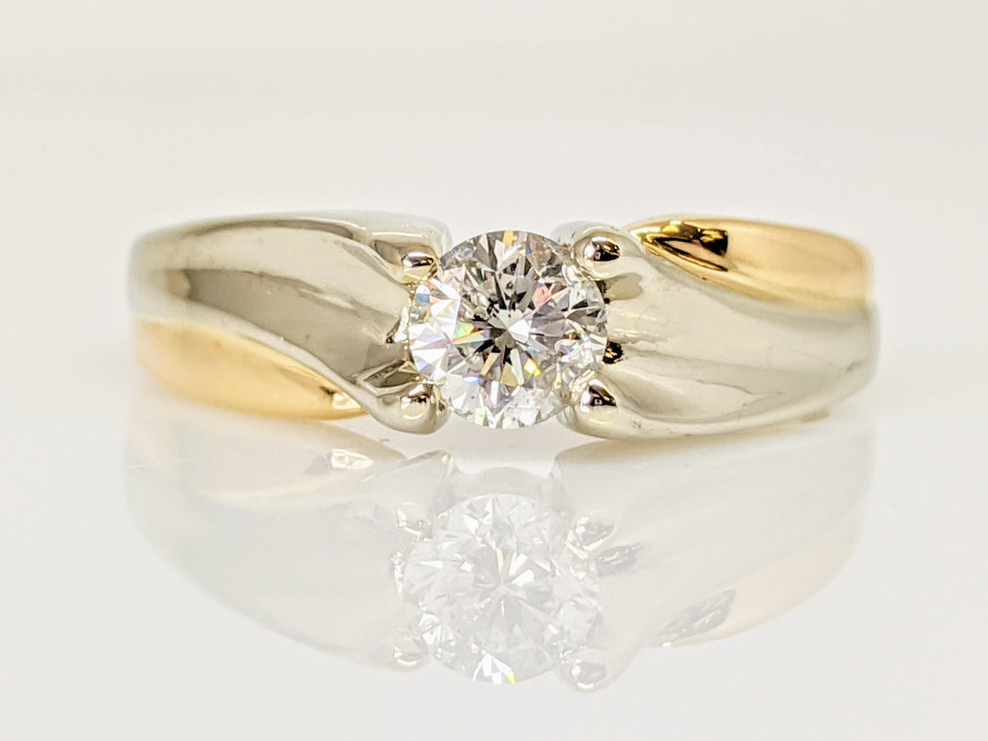 14K TWO-TONE .44 CARAT TOTAL I1 H DIAMOND ROUND ESTATE RING 3.5 GRAMS