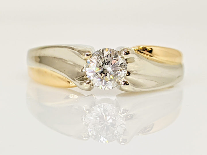 14K TWO-TONE .44 CARAT TOTAL I1 H DIAMOND ROUND ESTATE RING 3.5 GRAMS