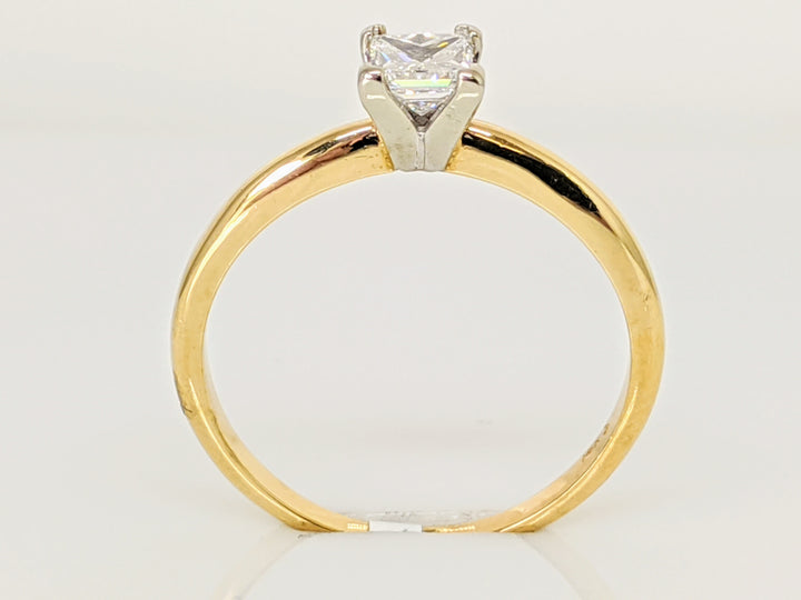 14K .40 CARAT TOTAL SI2 E DIAMOND PRINCESS CUT SOLITAIRE ESTATE RING 2.5 GRAMS