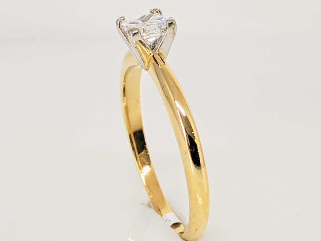 14K .40 CARAT TOTAL SI2 E DIAMOND PRINCESS CUT SOLITAIRE ESTATE RING 2.5 GRAMS
