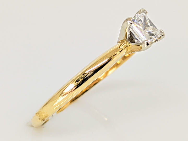 14K .40 CARAT TOTAL SI2 E DIAMOND PRINCESS CUT SOLITAIRE ESTATE RING 2.5 GRAMS