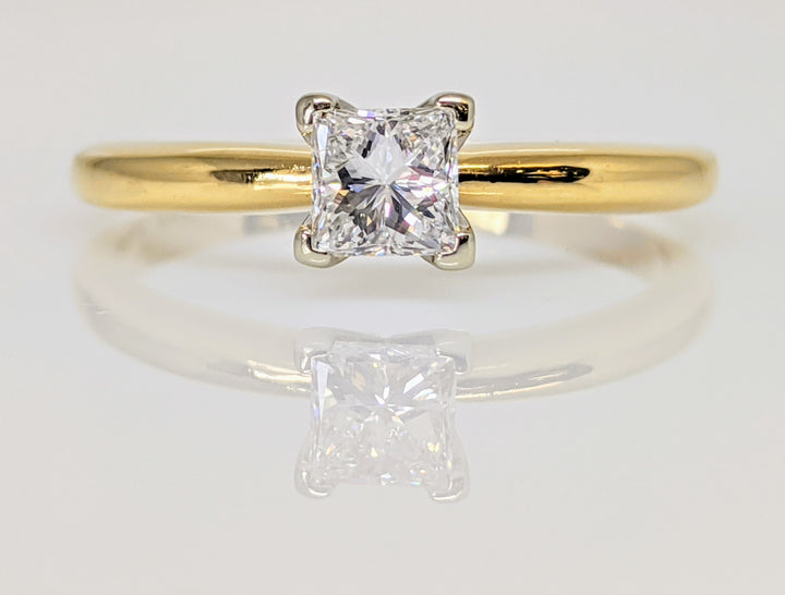 14K .40 CARAT TOTAL SI2 E DIAMOND PRINCESS CUT SOLITAIRE ESTATE RING 2.5 GRAMS