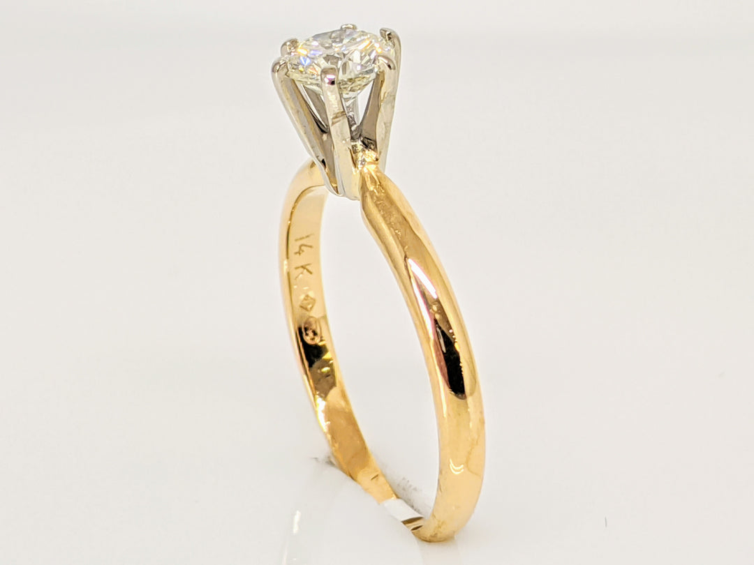 14K .48 CARAT TOTAL I1 I DIAMOND ROUND SOLITARE ESTATE RING 2.0 GRAMS