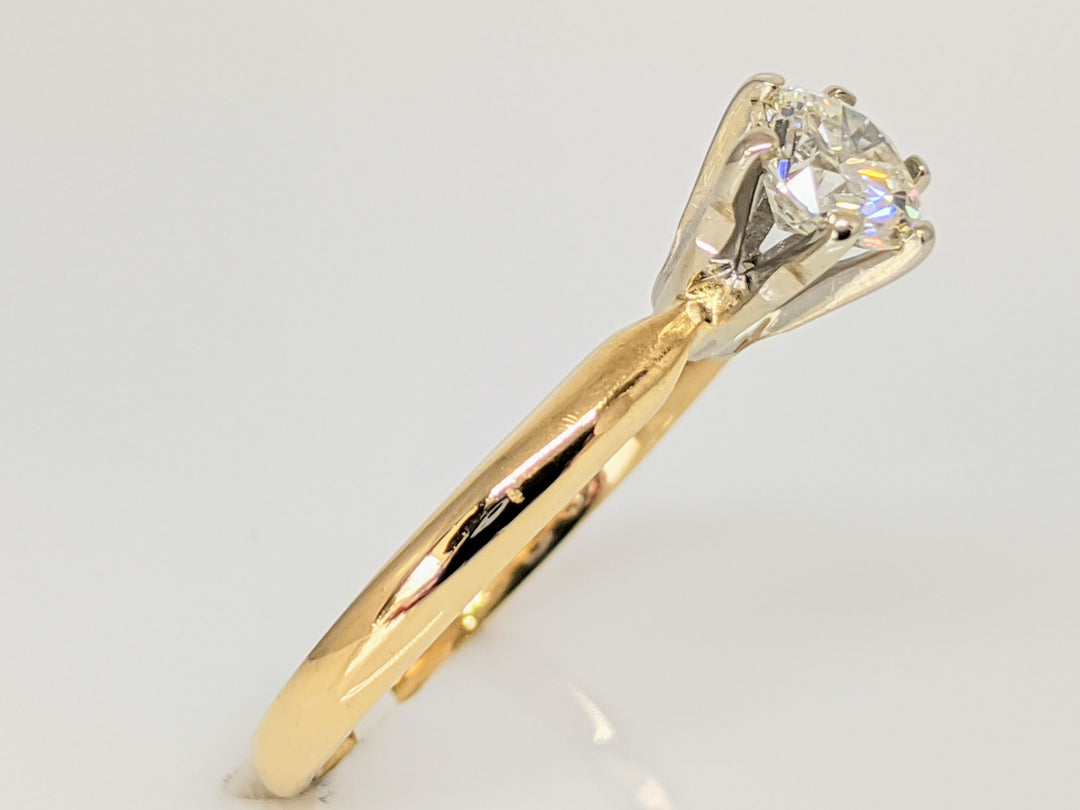 14K .48 CARAT TOTAL I1 I DIAMOND ROUND SOLITARE ESTATE RING 2.0 GRAMS
