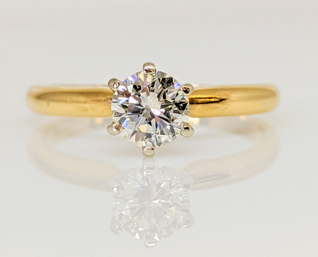 14K .48 CARAT TOTAL I1 I DIAMOND ROUND SOLITARE ESTATE RING 2.0 GRAMS