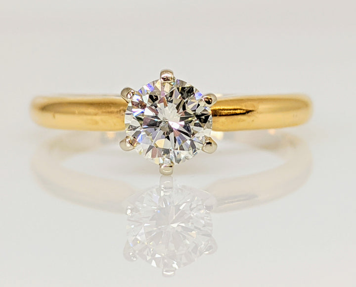 14K .48 CARAT TOTAL I1 I DIAMOND ROUND SOLITARE ESTATE RING 2.0 GRAMS