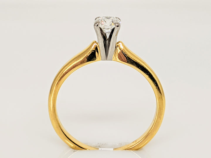 18K .30 CARAT TOTAL VS G DIAMOND ROUND 4-PRONG SOLITAIRE ESTATE RING 2.6 GRAMS