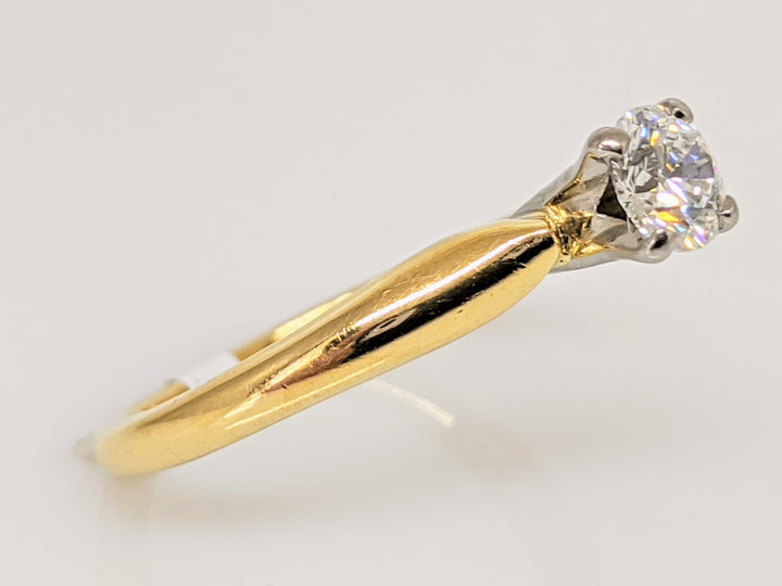 18K .30 CARAT TOTAL VS G DIAMOND ROUND 4-PRONG SOLITAIRE ESTATE RING 2.6 GRAMS