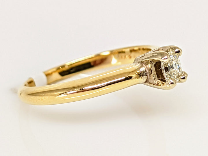 14K .17 CARAT TOTAL VS2 H DIAMOND EMERALD CUT SOLITAIRE ESTATE RING 2.4 GRAMS