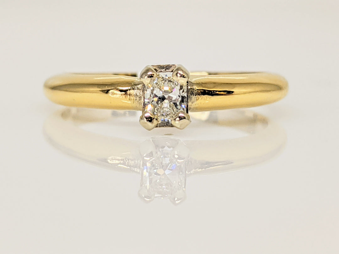 14K .17 CARAT TOTAL VS2 H DIAMOND EMERALD CUT SOLITAIRE ESTATE RING 2.4 GRAMS