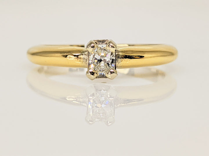 14K .17 CARAT TOTAL VS2 H DIAMOND EMERALD CUT SOLITAIRE ESTATE RING 2.4 GRAMS