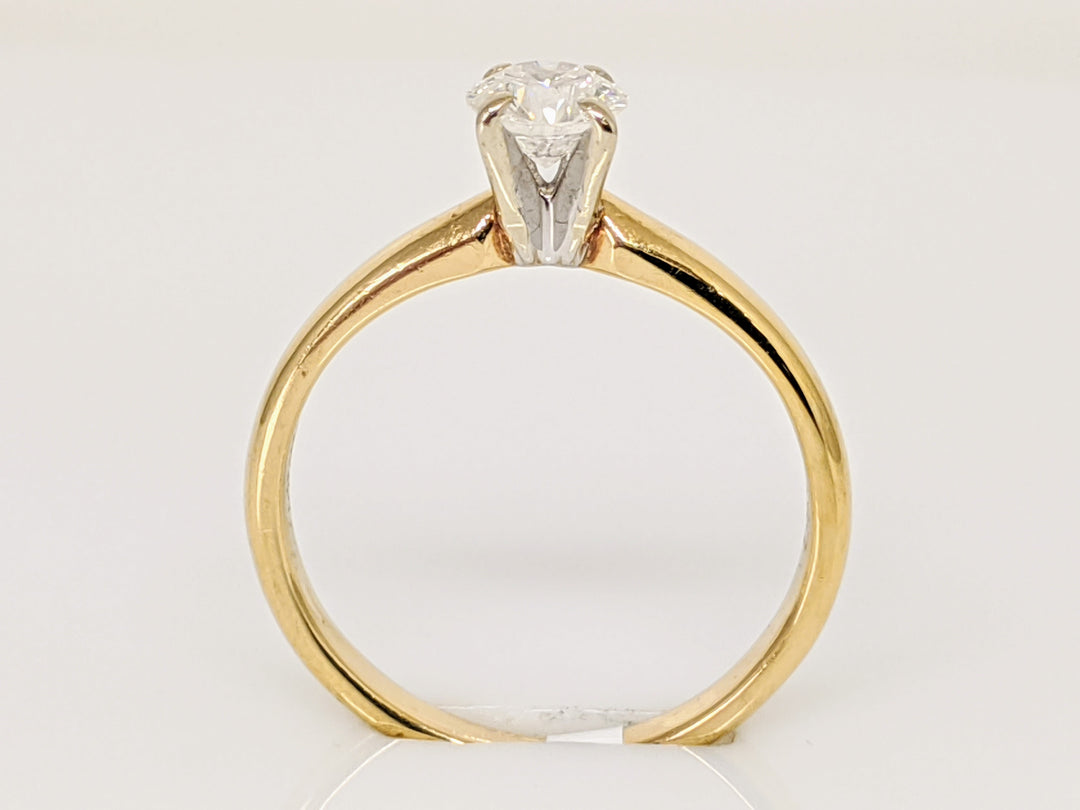14K .34 CARAT TOTAL I1 E DIAMOND ROUND 4-PRONG SOLITAIRE ESTATE RING 2.1 GRAMS