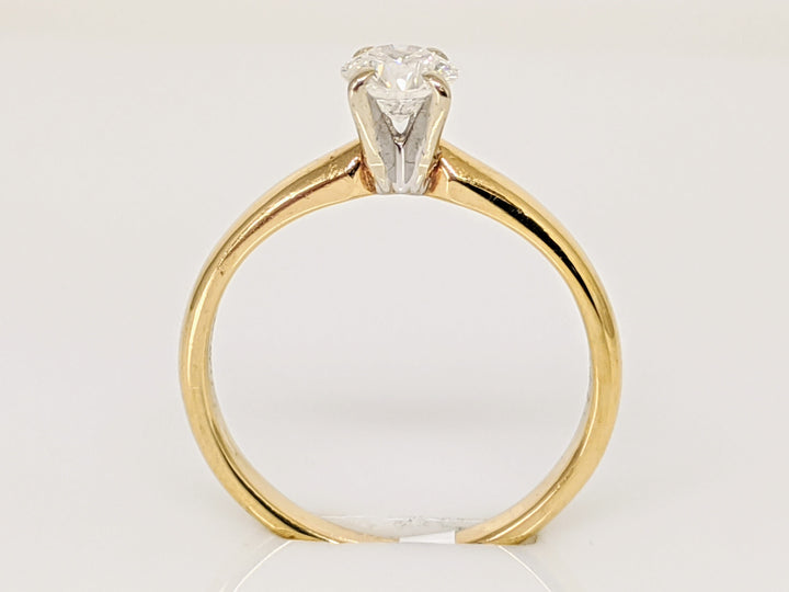14K .34 CARAT TOTAL I1 E DIAMOND ROUND 4-PRONG SOLITAIRE ESTATE RING 2.1 GRAMS