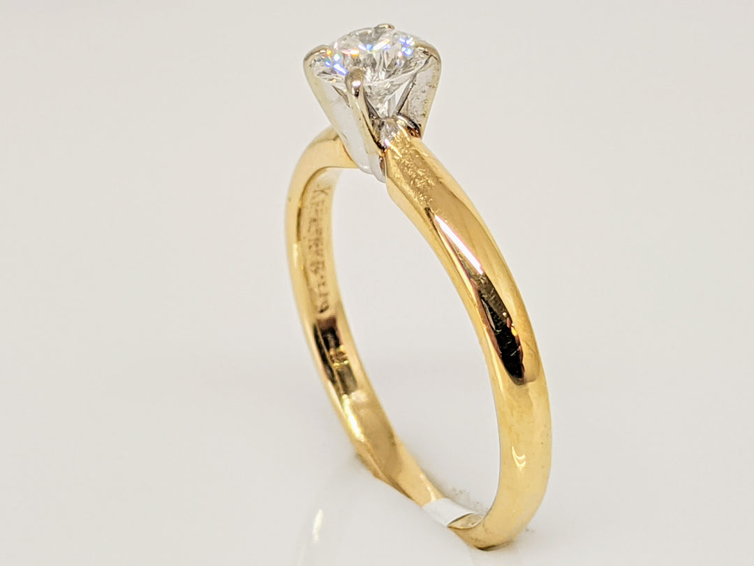 14K .34 CARAT TOTAL I1 E DIAMOND ROUND 4-PRONG SOLITAIRE ESTATE RING 2.1 GRAMS