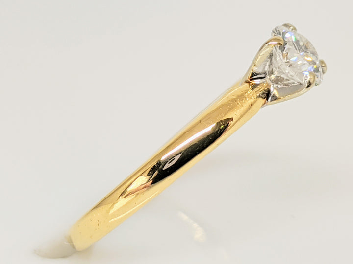 14K .34 CARAT TOTAL I1 E DIAMOND ROUND 4-PRONG SOLITAIRE ESTATE RING 2.1 GRAMS