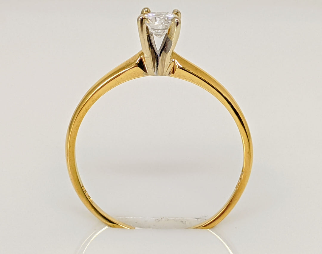 18K .25 CARAT TOTAL SI2 H DIAMOND ROUND SOLITAIRE ESTATE RING 1.6 GRAMS