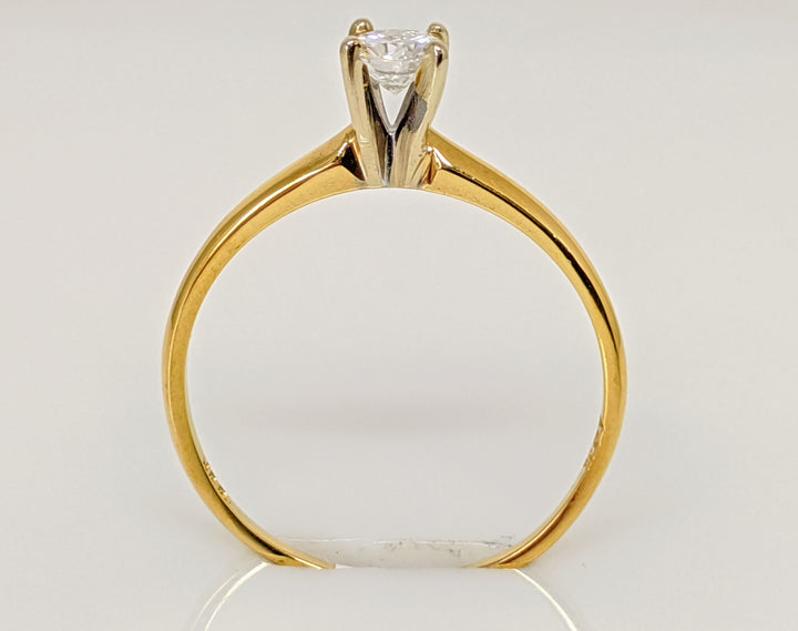 18K .25 CARAT TOTAL SI2 H DIAMOND ROUND SOLITAIRE ESTATE RING 1.6 GRAMS