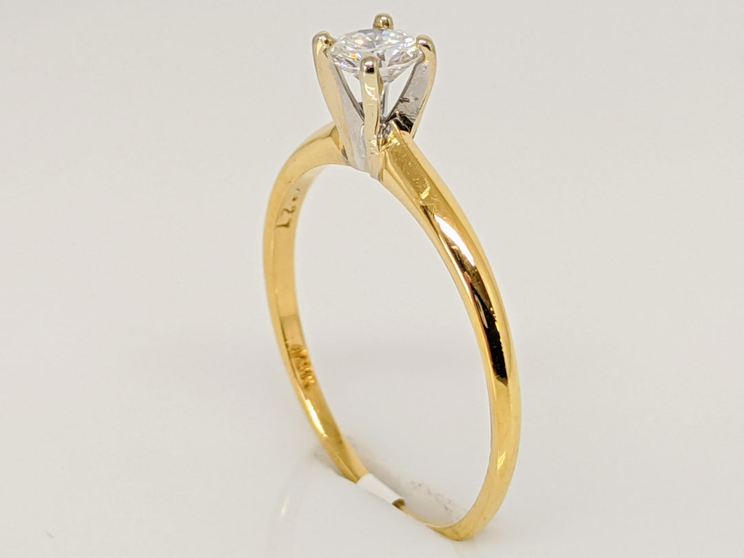 18K .25 CARAT TOTAL SI2 H DIAMOND ROUND SOLITAIRE ESTATE RING 1.6 GRAMS