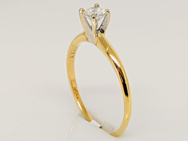 18K .25 CARAT TOTAL SI2 H DIAMOND ROUND SOLITAIRE ESTATE RING 1.6 GRAMS