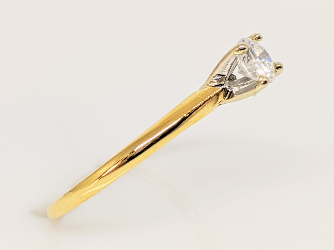 18K .25 CARAT TOTAL SI2 H DIAMOND ROUND SOLITAIRE ESTATE RING 1.6 GRAMS