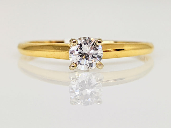 18K .25 CARAT TOTAL SI2 H DIAMOND ROUND SOLITAIRE ESTATE RING 1.6 GRAMS