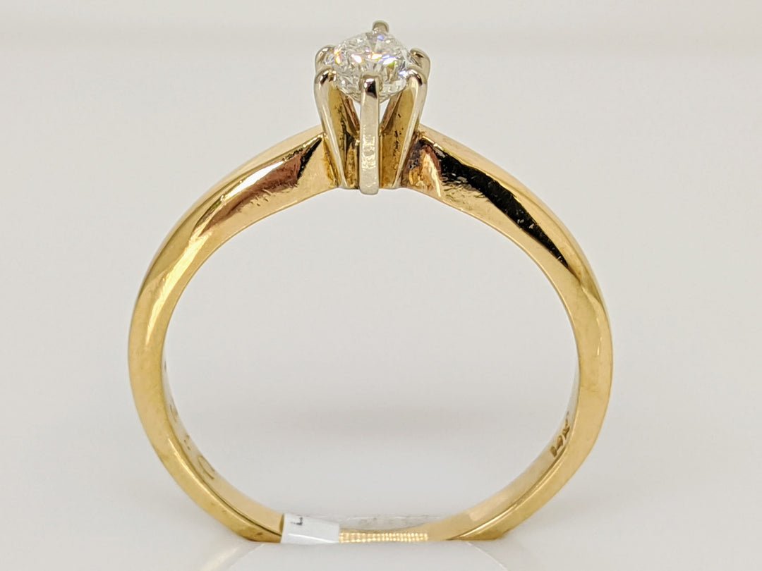 14K .31 CARAT TOTAL SI H DIAMOND PEAR SOLITAIRE ESTATE RING 2.1 GRAMS