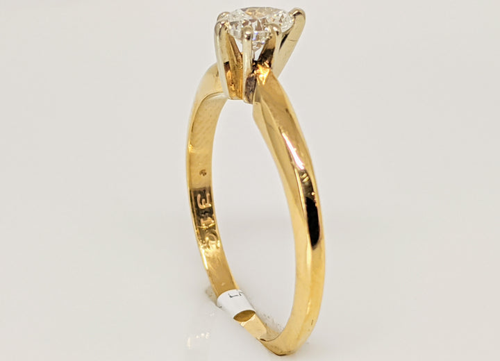 14K .31 CARAT TOTAL SI H DIAMOND PEAR SOLITAIRE ESTATE RING 2.1 GRAMS