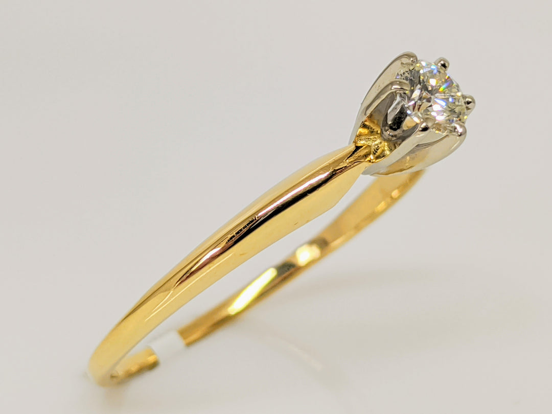 14K .31 CARAT TOTAL SI2 K DIAMOND ROUND 6-PRONG SOLITAIRE ESTATE RING 2.5 GRAMS