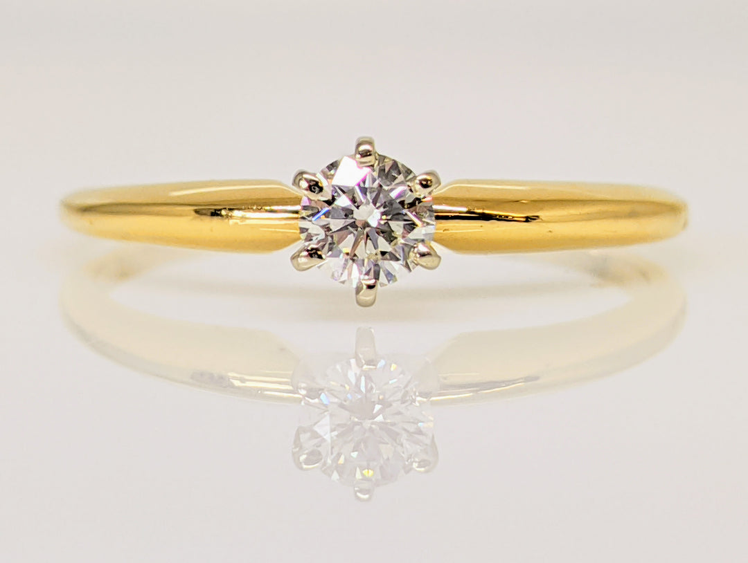 14K .31 CARAT TOTAL SI2 K DIAMOND ROUND 6-PRONG SOLITAIRE ESTATE RING 2.5 GRAMS
