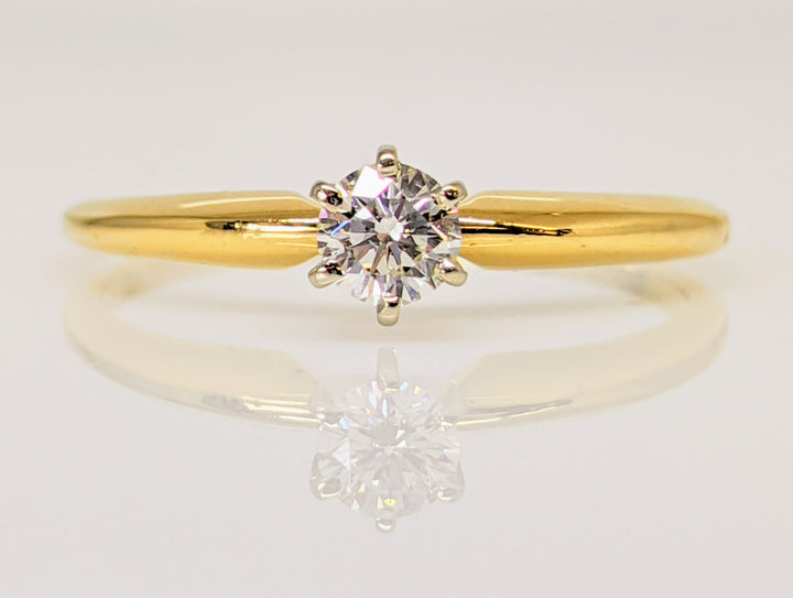 14K .31 CARAT TOTAL SI2 K DIAMOND ROUND 6-PRONG SOLITAIRE ESTATE RING 2.5 GRAMS