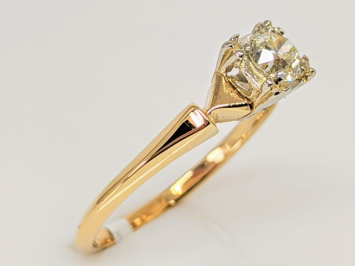 14K .31 CARAT TOTAL SI1 J DIAMOND ROUND EURO ILLUSION HEAD SOLITAIRE ESTATE RING 2.2 GRAMS