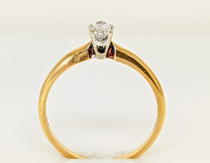 14K .17 CARAT TOTAL SI2 G DIAMOND PEAR SOLITAIRE ESTATE RING 1.8 GRAMS